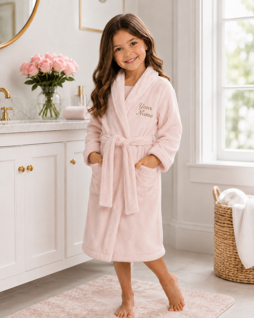 Personalized Girls’ Bathrobe