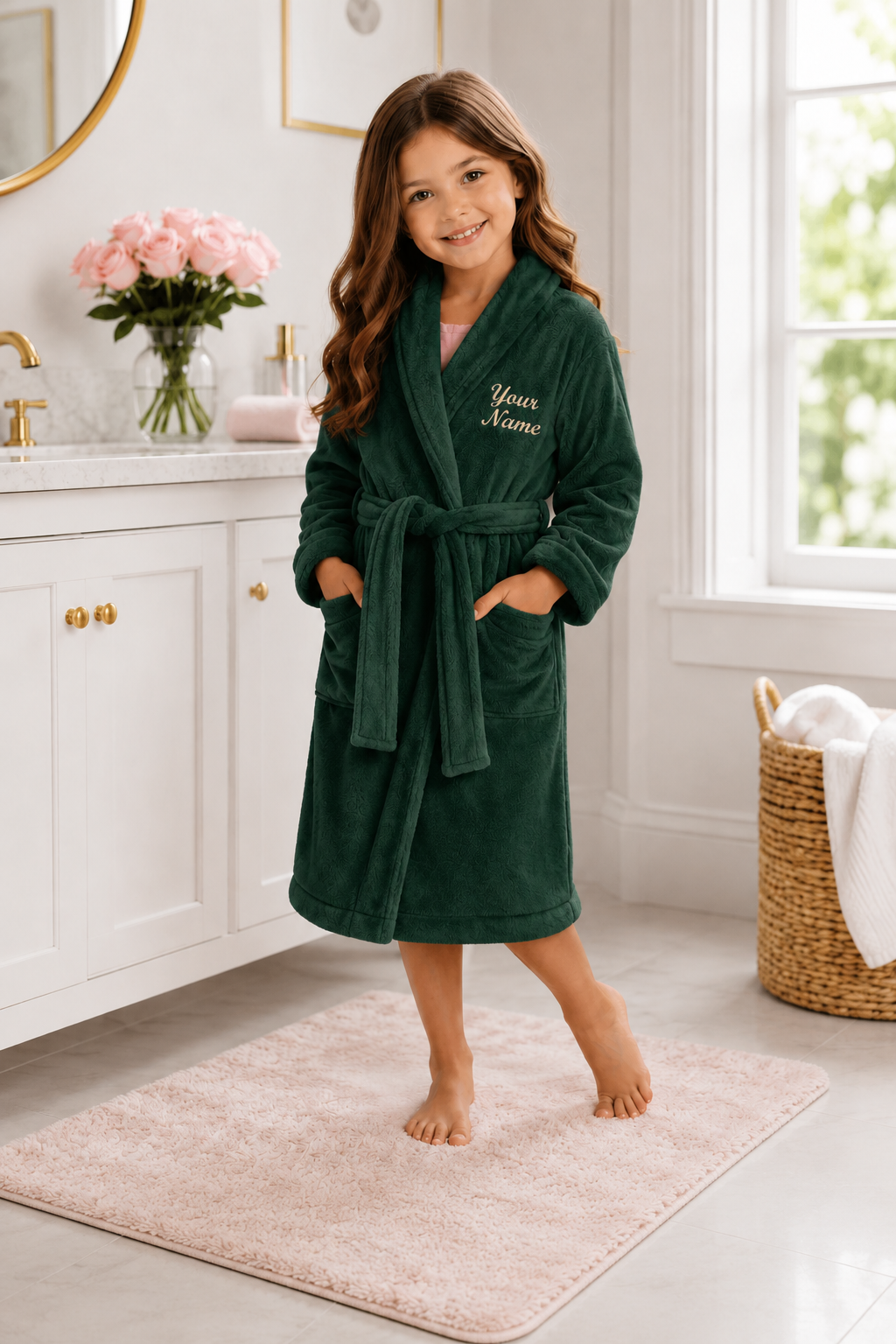 Personalized Girls’ Bathrobe