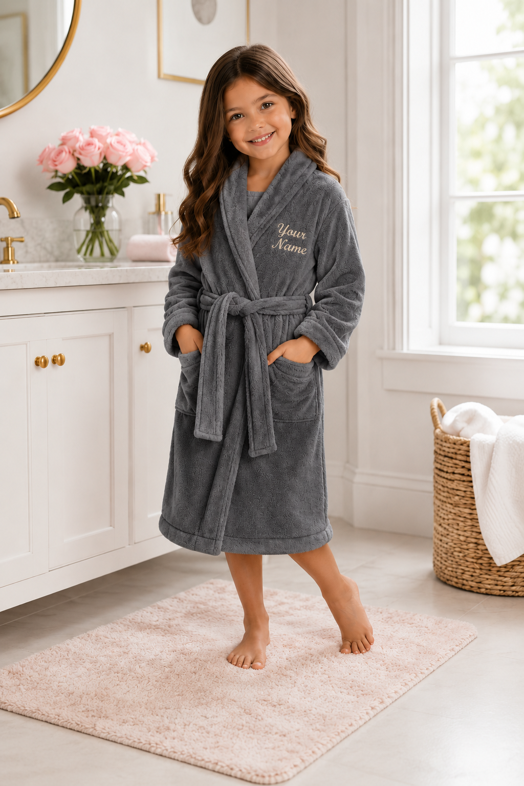 Personalized Girls’ Bathrobe