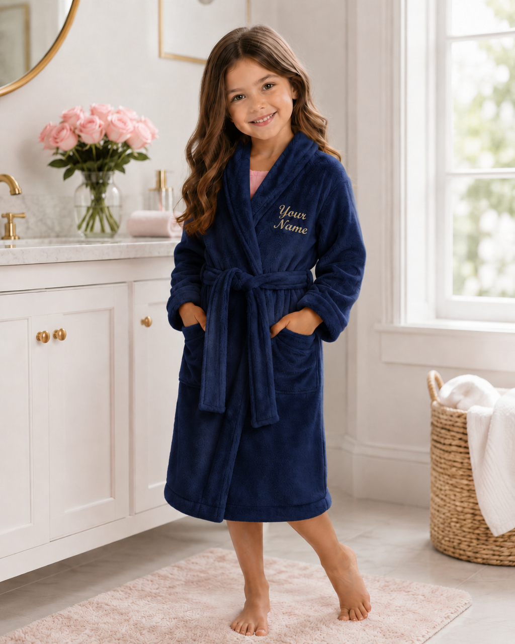 Personalized Girls’ Bathrobe
