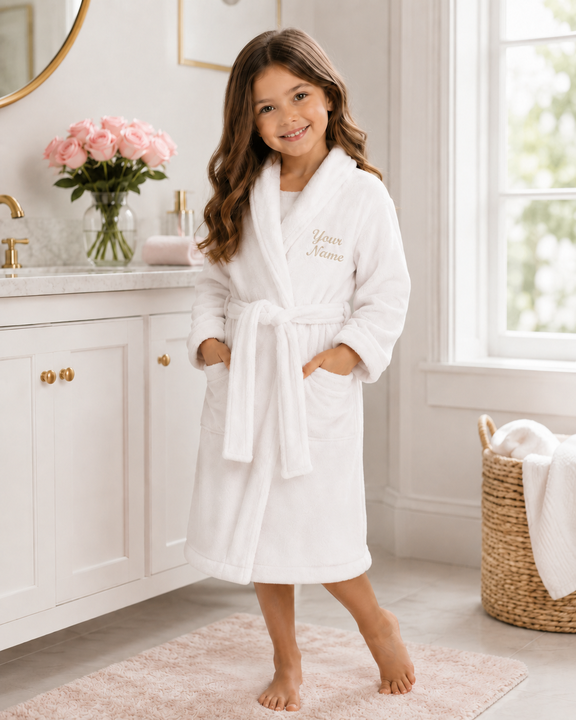 Personalized Girls’ Bathrobe