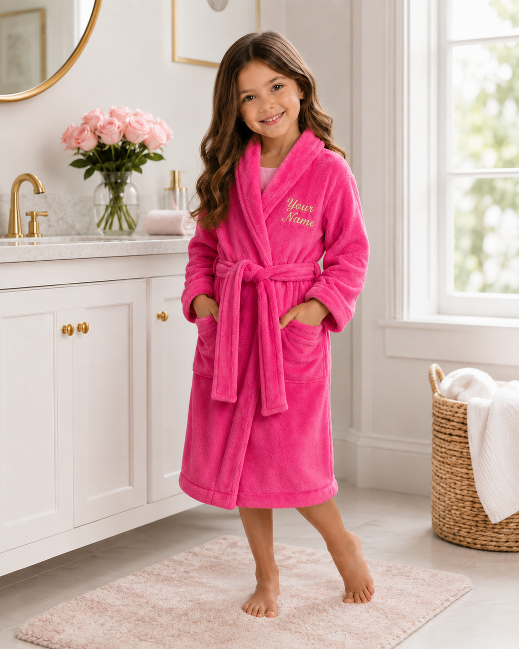 Personalized Girls’ Bathrobe