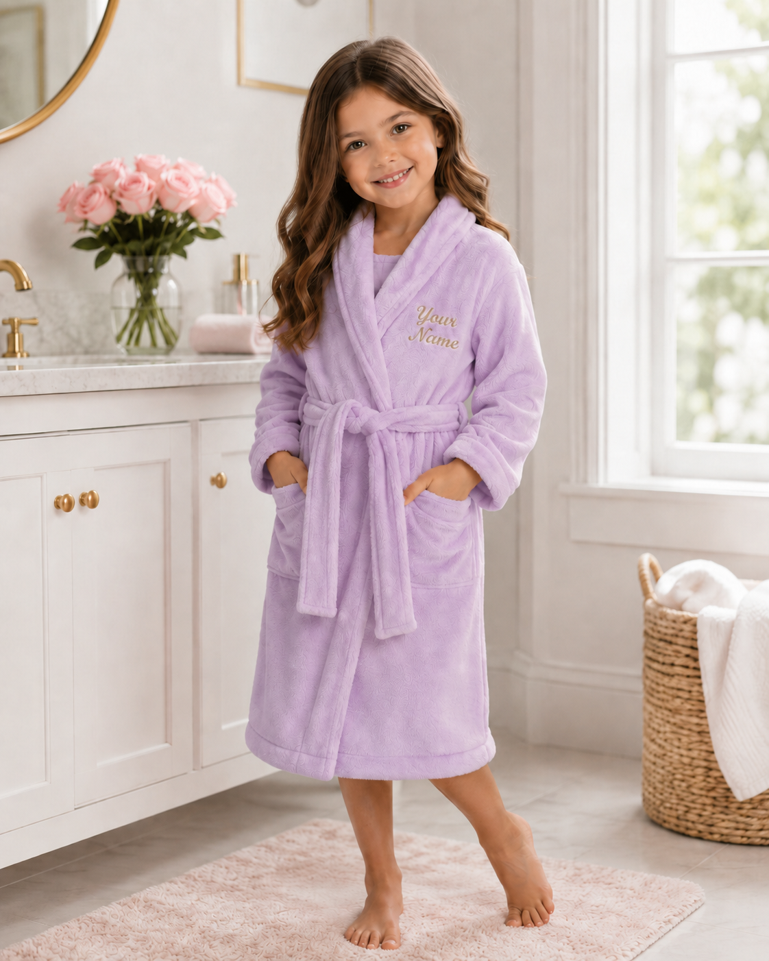 Personalized Girls’ Bathrobe