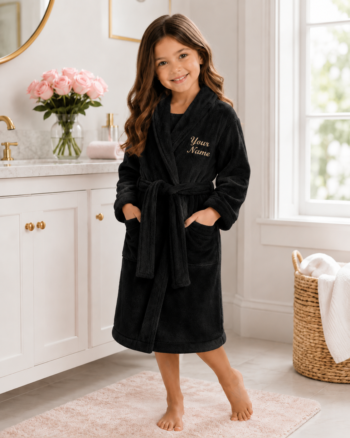 Personalized Girls’ Bathrobe